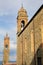 Sant`Agostino Church and bell tower of Palazzo dei Priori in Mon