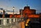 Sant`Angelo Castel backlighted at dusk