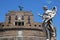 Sant\' Angelo Castel and old sculpture at day