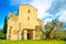 Sant Antimo Montalcino church and olive tree. Orcia, Tuscany, It