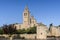 Sant Cugat del Valles- Catalonia, SPAIN - 10/23/2020: wide view of the monastery