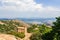 Sant Joan chapel in the mountains of Montserrat Monastery, Catalonia, Barcelona, Spain Sunny day, blue sky