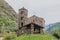 Sant Joan de Caselles church at cloudy day located in Canillo, Andorra