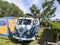 Sant Pere Pescador, Spain May 20 2023: The microbus and camper Volkswagen T1 Kombi at an exhibition in camping