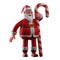 Santa 3D Cartoon Picture with a giant candy stick