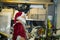 Santa abandoned in a garage