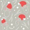 Santa abstract portraits continuous lines. Seamless background