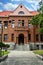 SANTA ANA, CALIFORNIA - 3 MAR 2023: Side entrance at the Old Orange County Courthouse in downtown Santa Ana