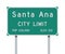Santa Ana City Limit road sign