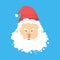 Santa angry Emoji. Aggressive Santa Claus. head of grandfather w
