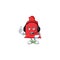 Santa bag close cute cartoon character design with headphone