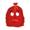Santa bag Surprised Emoji. Christmas sack with gifts astonished