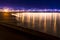 Santa Barbara, California Harbor at night