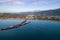 Santa Barbara Pier. Cityscape in Background