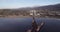 Santa Barbara Stearns Wharf Cityscape in California. USA. Morning, Sunset Time. Drone 1