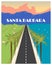 Santa Barbara vintage poster. Vector illustration.