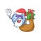 Santa basophil cell Cartoon character design having box of gift