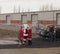 Santa being escorted