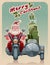 Santa biker on motorcycle