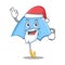 Santa blue umbrella character cartoon