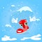 Santa Boots Cartoon Christmas Character Smile