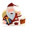 Santa bringing gifts illustration cartoon character