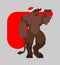 Santa bull 2021 Year symbol. Christmas and new year illustration. year of cow