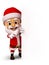 Santa caluse pointing blank white space