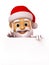 Santa caluse pointing blank white space