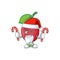 Santa with candy bing cherries fresh for design character