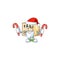 Santa with candy cardboard close square in character mascot