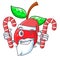 Santa with candy cherries fruit isolated with the cartoon