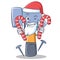 Santa with candy hammer character cartoon emoticon