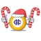 Santa with candy Hshare coin mascot cartoon