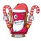 Santa with candy king throne mascot cartoon
