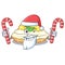 Santa with candy mascot delicious homemade lemon cake with sugar