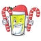 Santa with candy mint julep mascot cartoon