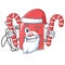 Santa with candy mp3 player isolated on with mascot