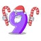 Santa with candy paper cut number Nine letter mascot