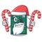 Santa with candy PCB circuit board in the cartoon