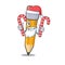 Santa with candy pencil in the a character shape