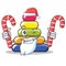 Santa with candy pyramid ring character cartoon