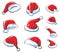 Santa cap vector set