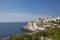 Santa Cesarea Terme in the province of Lecce in Salento, Puglia - Italy, with a view of the sea and the famous Palazzo Sticchi