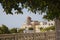 Santa Cesarea Terme in the province of Lecce in Salento, Puglia - Italy, with a view of the sea and the famous Palazzo Sticchi