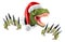 Santa Christmas Hat T Rex Dinosaur