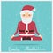 Santa christmas meditation.Vector holiday illustration