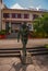 SANTA CLARA,CUBA, Statue of Che Guevara Holding a Child: Che Guevara statue or monument outside the Communist Party Headquarters i