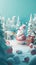 Santa Claus in amazing fairy christmas and magical forest. Merry Christmas and Happy New Year. AI generative