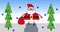 Santa claus animation video 4k. Merry christmas. Happy new year. Greeting funny motion cartoon
